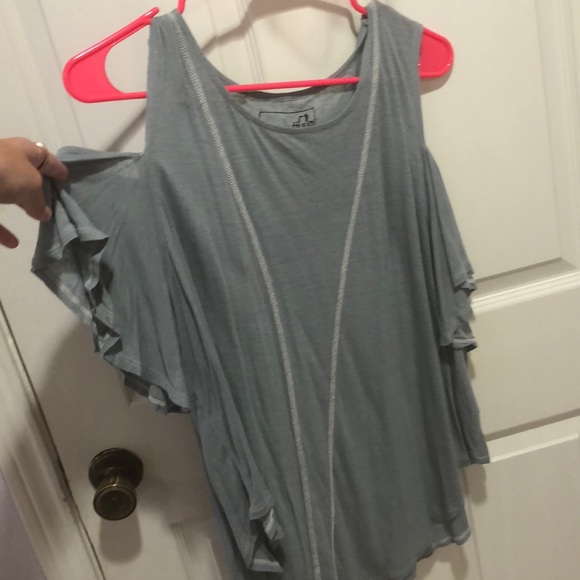 Free People Tops - Free people blue grey cut out shoulder top Free People Tops - Free people blue grey cut out shoulder top
